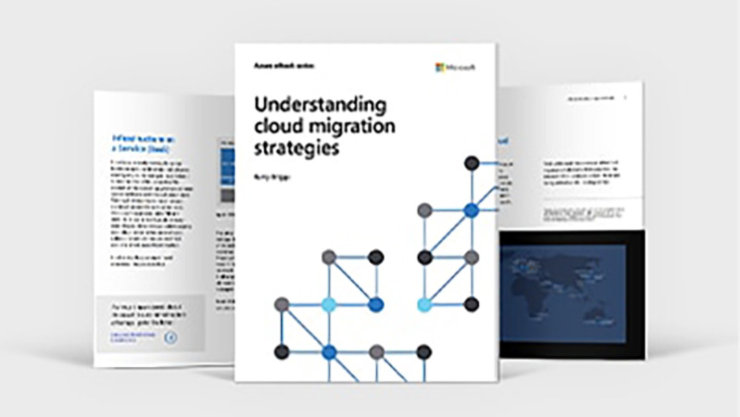 A 3-page screenshot of “Understanding cloud migration strategies” eBook