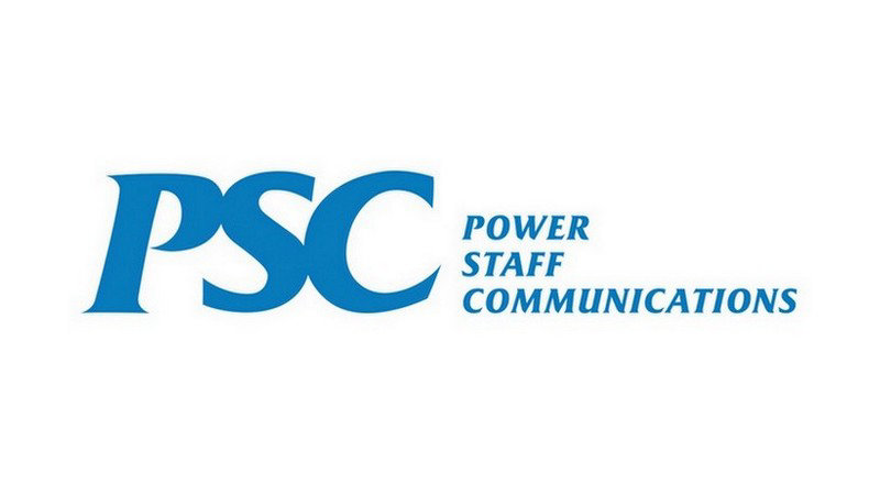 株式会社ピーエスシー ロゴ | PSC | POWER STAFF COMMUNICATIONS のロゴ