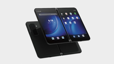 Surface Duo 2 灰色の背景に