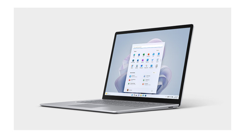 Surface Laptop 5 灰色の背景に