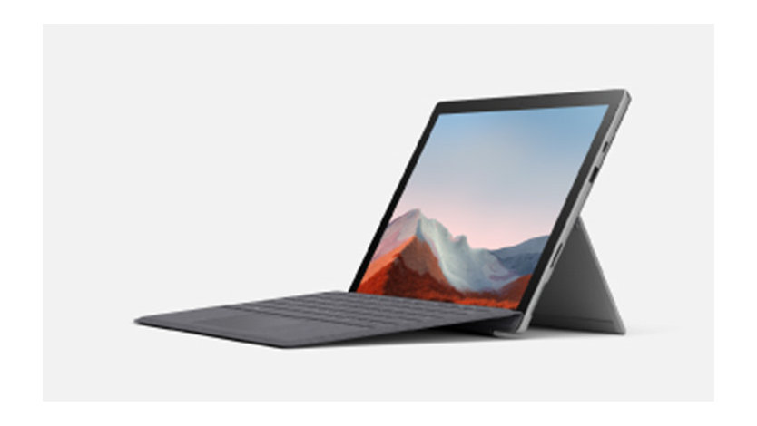 Surface Pro 7+ 灰色の背景に