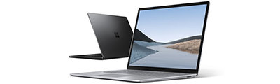 プラチナとブラック Surface Laptop 3 のレンダリング