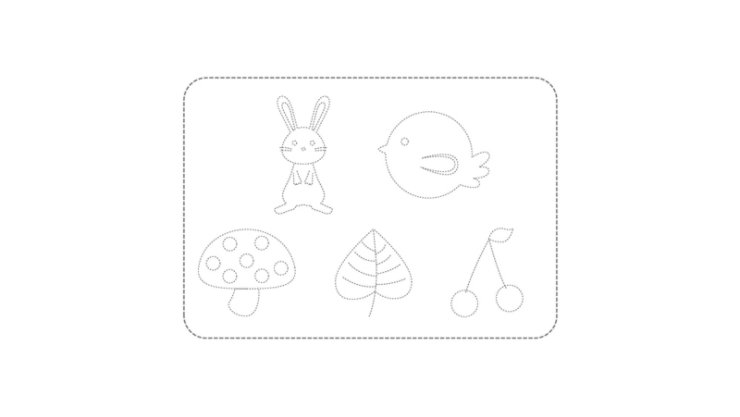 動植物を描いたぬりえテンプレート