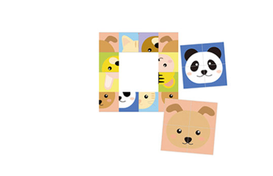 動物の画像マッチングパズルテンプレート