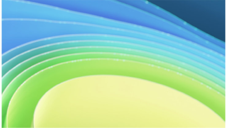 Ein dekoratives Bild mit hauptsächlich gelben und hellgrünen Bändern