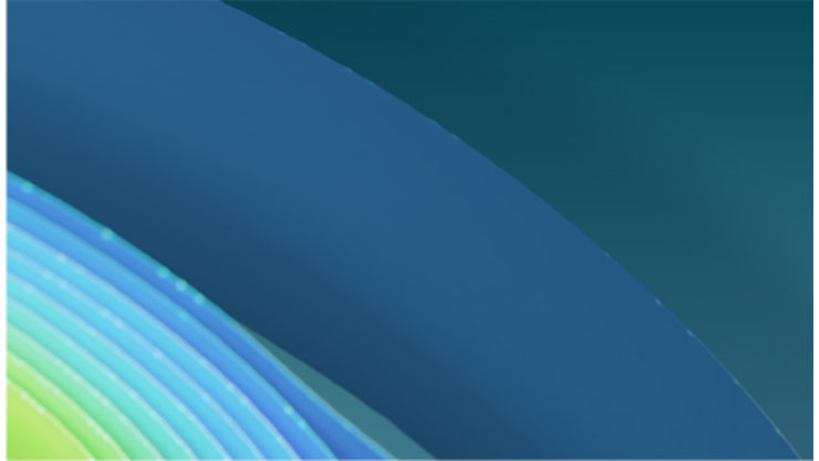 Ein dekoratives Bild mit hauptsächlich dunkelgrünen und blauen Bändern