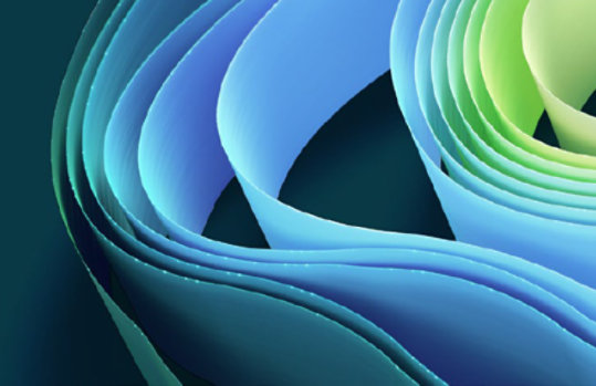 Blaue, grüne und gelbe Schleifen.