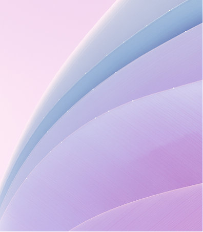 Abstraktes Design mit geschwungenen, pastellfarbenen Linien in Rosa, Lila und Blau auf hellem Hintergrund