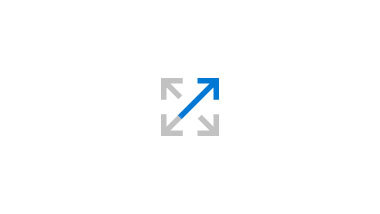 4 arrows pointing out to the 4 corners to create a square shape, 1 arrow is blue, 3 are gray