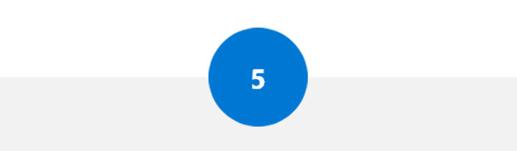 5 in a bule circle