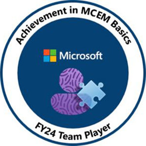 Badge Achievement in MCEM Basics FY24 Team Player