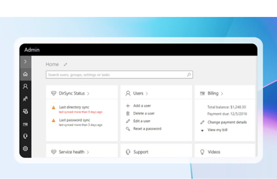 Microsoft 365 admin center web interface