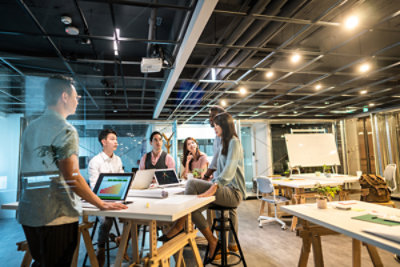 Corporate employees in a meeting