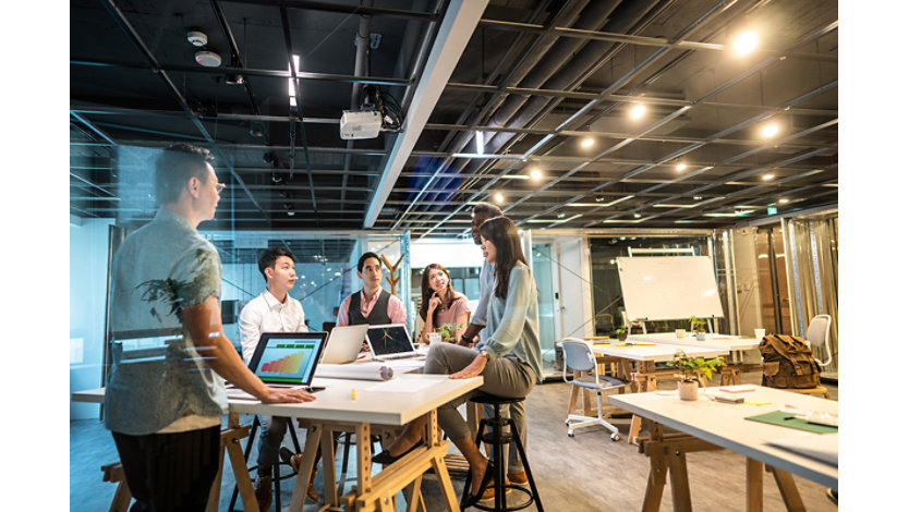 Corporate employees in a meeting