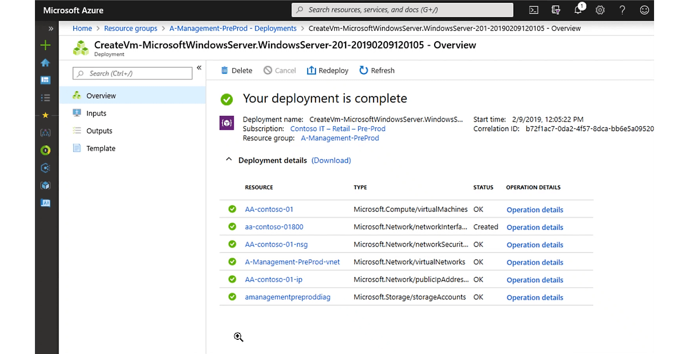 An overview of a deployment in Azure