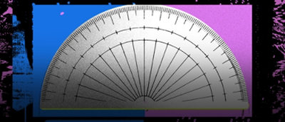 A circular ruler with black lines.