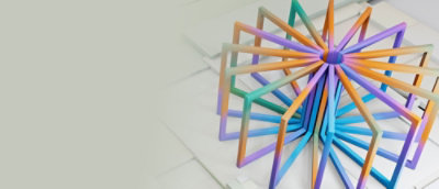 Colorful straws arranged in a circle.