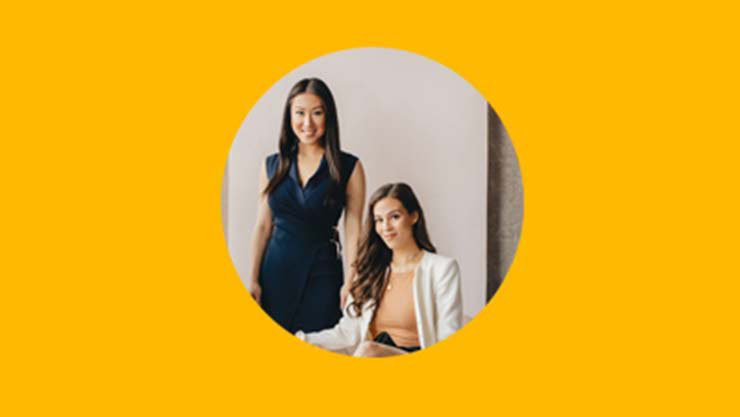 Istiana Bestari and Rachel Wong's headshot on a yellow background