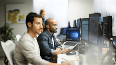 People working at their desks