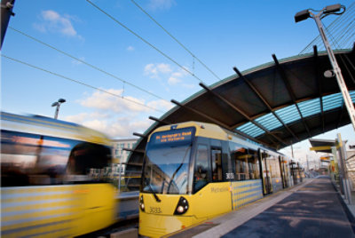 A train in Manchester