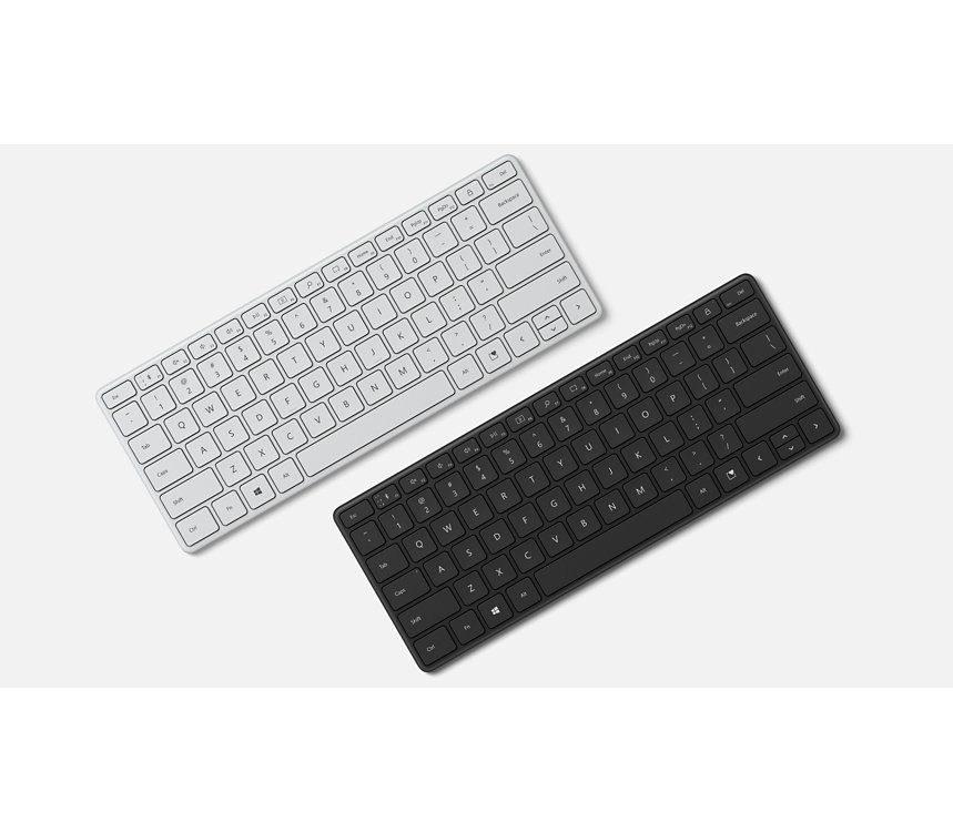 Top down view of Surface Keyboards in glacier and black