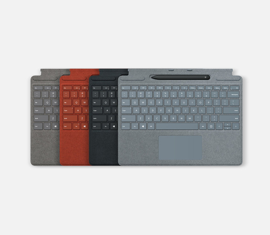 Surface-tastaturer i forskellige farver.