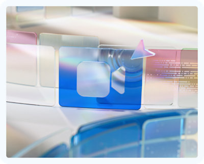 A blue cloud with a magnifying glass on it.