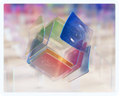 A blue CPU on a blue background.