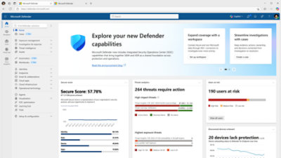 Screenshot of Microsoft Defender homepage