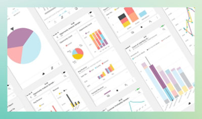 Panel móvil de PowerBI y capturas de pantalla de la aplicación móvil