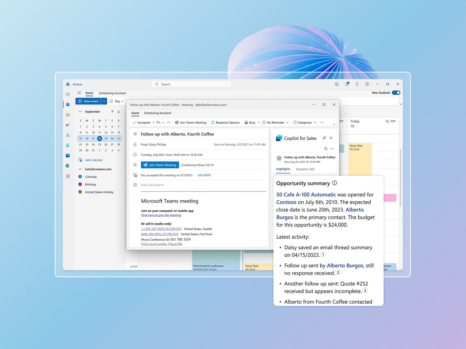 Календар Microsoft Outlook на екрані комп’ютера.