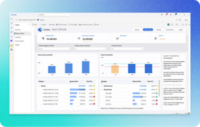 显示 Contoso 销售漏斗的电脑屏幕截图