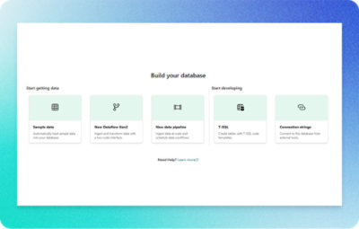 显示文本“Build your database”的电脑屏幕截图。