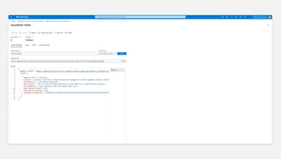 A query string being searched for using Search explorer in Azure 