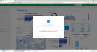 Screenshot showing download blocked content