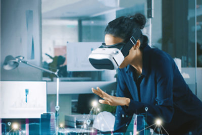 A person using a VR headset