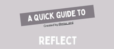 一个带白色文字的灰色矩形，上面写着“Reflect 快速指南，创建者：@miss_aird”。