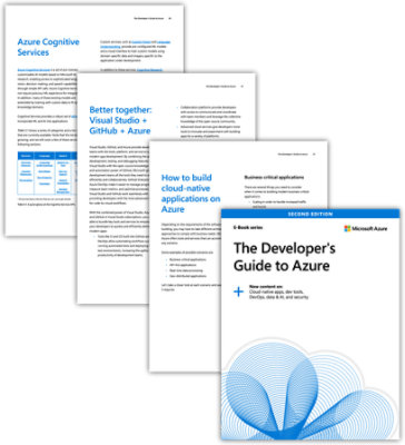 Azure クラウド プラットフォームでの開発方法を示す複数のタブ