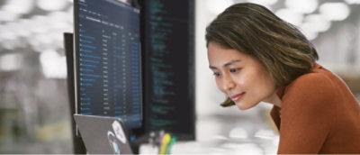  A person looking into a screen