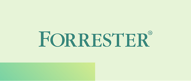 Napis Forrester w kolorze zielonym