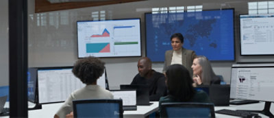 A group of people in a meeting.