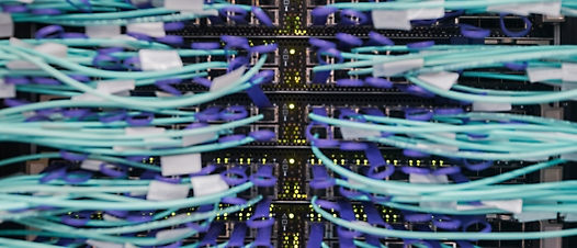 A close-up of a computer server