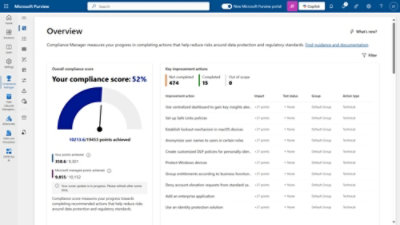 Näyttökuva tietokoneen näytöstä, jossa näkyy vaatimustenmukaisuuspisteet 52 %.