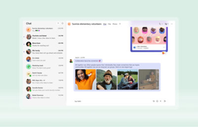 A chat window showing a group of people engaged in conversation