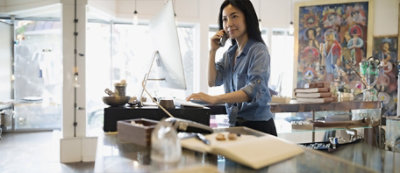 A person talking on a cell phone