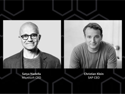 Satya Nadella, Microsoft CEO, and Christian Klein, SAP CEO