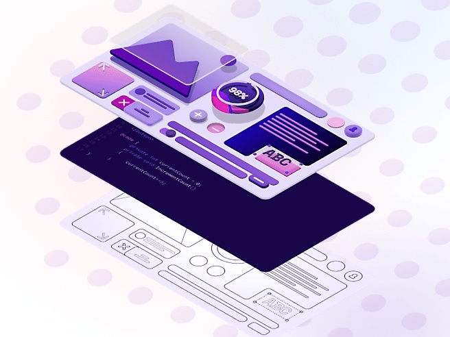 紫色の背景のコンピューター画面の画像