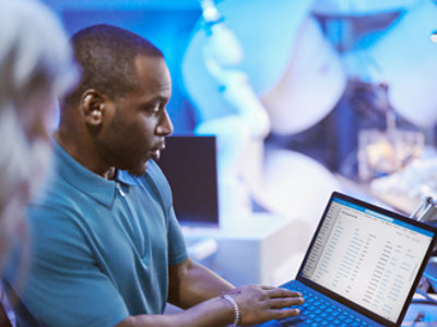 A person using a computer