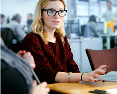 Two people having a conversation