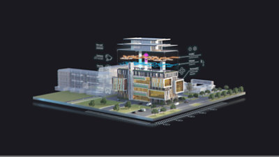 Ein 3D-Rendering eines Gebäudes